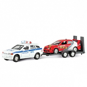 Эвакуатор Дпс/ Техпомощь с машиной, металлический инерционный (Технопарк, CT10-065-1+2sim)